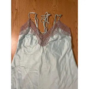 Womens Venus Lacey Silky Satiny Chemise Night Gown Stretchy Baby Blue Medium thumbnail 2