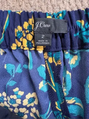 Like New J. Crew Floral Cropped Wide Leg Pants Size Small thumbnail 6