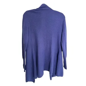 Lusso Womens Cashmere Royal Blue Cardigan‎ S Regency Cozy Core Quiet Luxury FLAW thumbnail 3