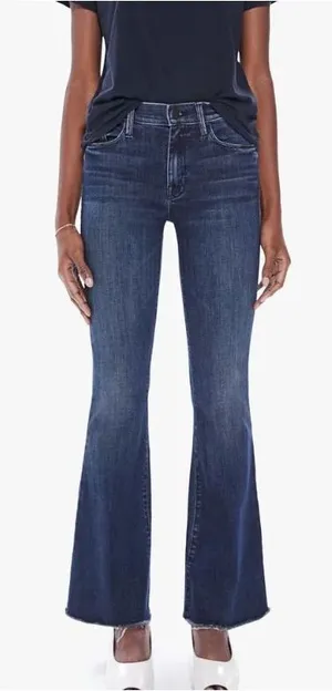 Mother the weekender fray flare jeans mint condition dark Wash thumbnail 1