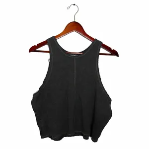Free People We The Free Charcoal Grey Lace Inset Cropped Tank Top Womens Medium thumbnail 4