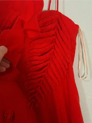 Farm Rio Red Garden Linen Blend Cocktail Midi Dress Size XS thumbnail 6