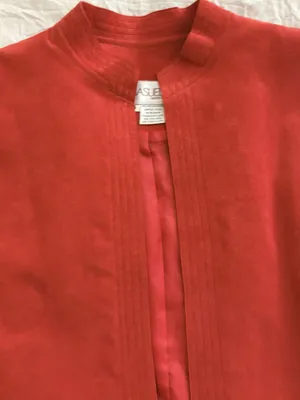 70’s retro Red Ultrasuede jacket with a boho vibe, size M thumbnail 5