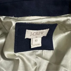 J. Crew Factory Wool Blend Navy Blue‎ Long Sleeve Button Blazer Size 10 thumbnail 6