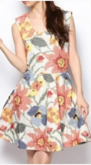 NWT Kate Spade Saturday Photo Floral Open Back A-line Mini Dress Women’s Medium​ thumbnail 1