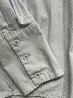 White Fox Lavender Oversized Black Long Sleeve Cotton Button Down Preppy S/M thumbnail 3