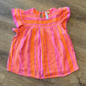 Vibrant Pink and Orange Women's Blouse Size M thumbnail 1