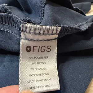 Figs- Navy/Seafoam Blue Scrub Top Technical Collection Work Hospital Medical- Size XS thumbnail 6