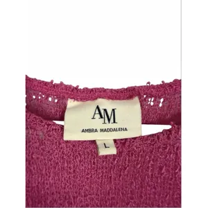 Ambra Maddalena Womens Sz L Pink Frankie Open Knit Sheer Stretchy Top Vintage thumbnail 5