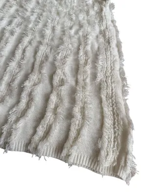 CURRENT AIR Ivory Winter White Striped Tank Top Size Large thumbnail 4