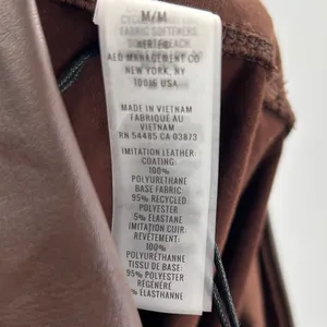 OFFLINE by Aerie Real Luxe‎ Hi-Rise Legging Chocolate Brown Faux Leather Med NWT thumbnail 7