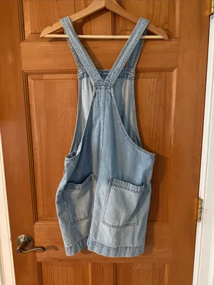 Universal Threads Size Extra Small XS Women's Light Wash Denim Dress Overalls NEW thumbnail 3