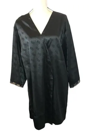 YITTY‎ Women's Satin Pretty Mini Robe Size Medium Iconic Black thumbnail 1