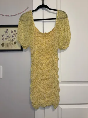 All in Favor Ruched Floral Mini Dress thumbnail 4