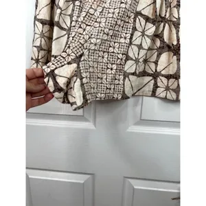 Karlie Shorts Womens Size Large Brown Beige High Waisted Pleated Batik Boho thumbnail 5