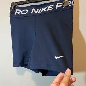 Nike Pro Dri-FIT Women Navy Blue Compression Spandex Shorts Small thumbnail 2