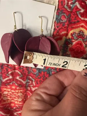 Handcrafted Bougainvillea Petal Drop Earrings - Women Jewelry thumbnail 3