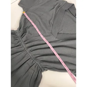 Zenana Gray Cotton V Neck Romper Size Small Short Sleeve Utility Pocket thumbnail 8