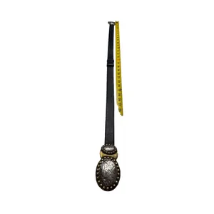 Chicos Womens Black Leather Belt W/ Two-Tone Decorative Buckle S/M SKU 6989 thumbnail 9