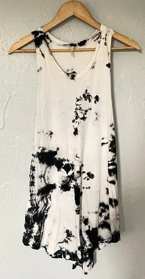 Emma & Sam Monochrome Tie-Dye Festival Lounge Sleeveless Tank Dress‎ sz Large thumbnail 1