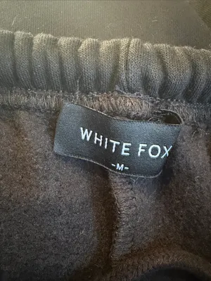 White Fox Sports Club cherry logo black wide leg sweatpants thumbnail 4