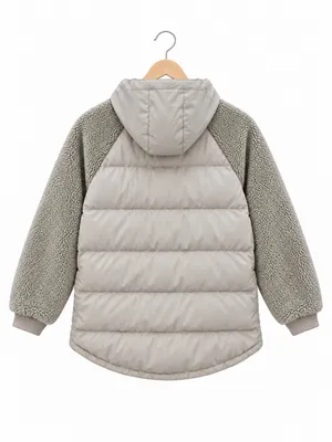 Anthropologie Pilcro Green Swing Puffer Jacket Sherpa Fleece Sleeve Coat Size S thumbnail 3