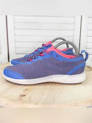 Vionic Agile Fyn Mesh Lace Up Low Top Sneakers Blue Pink Space Dye Size 8 335FYN thumbnail 3