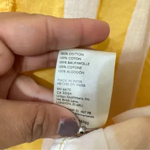 Free People We The Free Float Away Shirt Yellow White Stripe Button Down NWT XS thumbnail 7