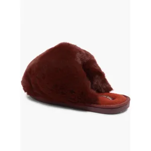 Free‎ People Snowball Slipper Women Size 7 Cabernet Faux Fur Slides Maroon thumbnail 4
