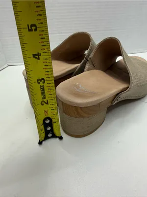 Dansko Maci Taupe Textured Leather Heeled Slide Sandals Size 36 thumbnail 8