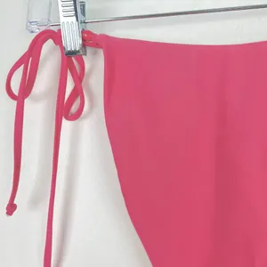 NWT J. Crew Curved-Waist Cheeky String Bikini Bottom with Beads Pink Size Small thumbnail 9
