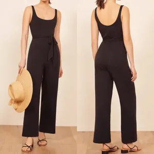 Reformation Jeans June Sleeveless Wide Leg Jumpsuit Black thumbnail 3
