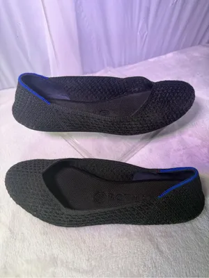 Rothy's Black Knit Ballet Flat with Blue Accent thumbnail 3