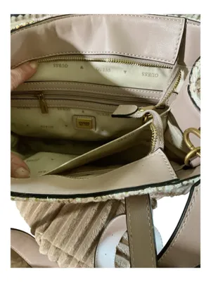 GUESS Pink & Cream Tweed Bouclé Satchel Crossbody Bag – NWOT thumbnail 5