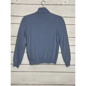 United Colors of Benetton Turtleneck Sweater Size Large Light Blue Wool Blend thumbnail 6