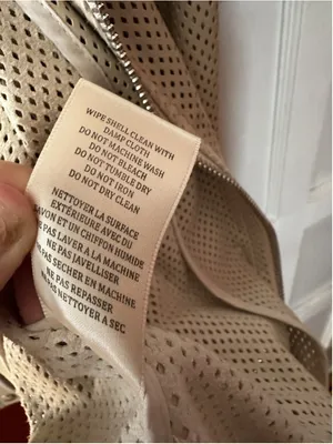 BLANKNYC Perforated Faux Leather Moto Jacket Cream Off White Biker Zip Medium thumbnail 8