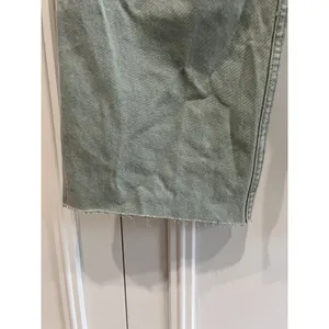 Risen Jeans Sage Green High Rise Wide Leg Cargo Pants Size 7/28 Raw Hem Boho‎ thumbnail 3