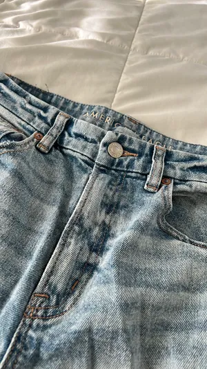 American Eagle curvy 90s high rise straight distressed jeans thumbnail 5