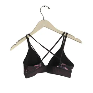 Mara Hoffman Black Purple Triangle Bikini Sports Bra Yoga Tribal Aztec size S thumbnail 2