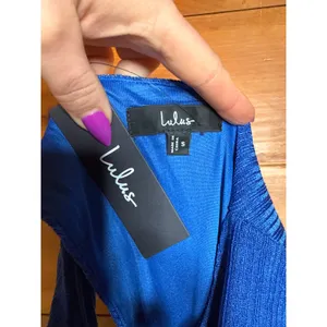 NWT Lulus Upgraded Stunner Royal Blue Ribbed Cutout Sleeveless Maxi Dress Size S thumbnail 7