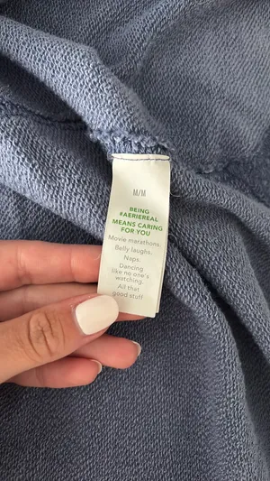 Aerie Blue Oversized Button-Up Top thumbnail 6