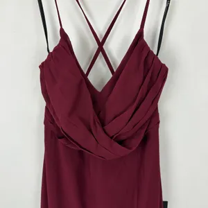 Lulus Event Ready Burgundy Backless Lace-Up Maxi Dress Chiffon Formal Small NWT thumbnail 11