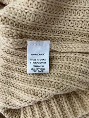 Sincerly Jules Cozy Three-Tone Chevron Crew Sweater - White, Black & Beige thumbnail 8