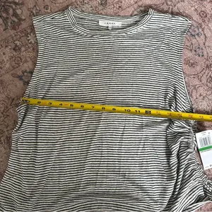 NWT Frame striped black white muscle tank‎ tie cinches large relaxed fit basic thumbnail 9