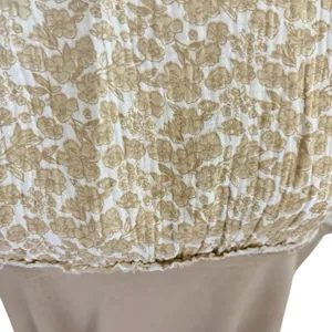 Easel Short Dolman Sleeve Tee Size L (oversized 28” PTP) Beige White Floral thumbnail 4