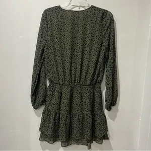 Sadie & Sage Womens Olive Green Animal Print Mini Dress Long Sleeve‎ Small NWT thumbnail 7