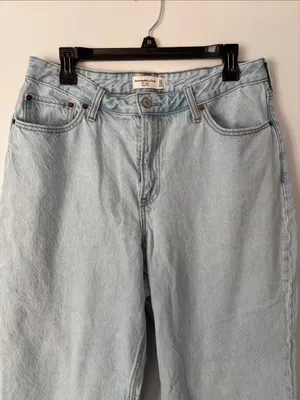 Abercrombie & Fitch Light Blue The Loose High Rise Jeans Sz 31/12 Retro Y2K thumbnail 3