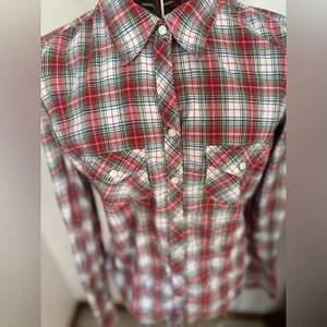Abercrombie & Fitch Vintage Y2K Plaid Snap Front Shirt Size S Red thumbnail 8