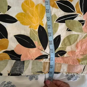 Rachel Zoe‎ 100% Linen Floral Faux Wrap Midi Skirt Pink Yellow Green Small thumbnail 5