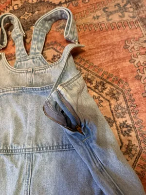 Women’s Size small denim overall dress thumbnail 2